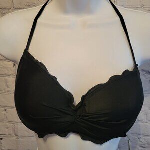 Sundazed Solid Nixie Bra Sized Ruffle Edge Halter Bikini Top